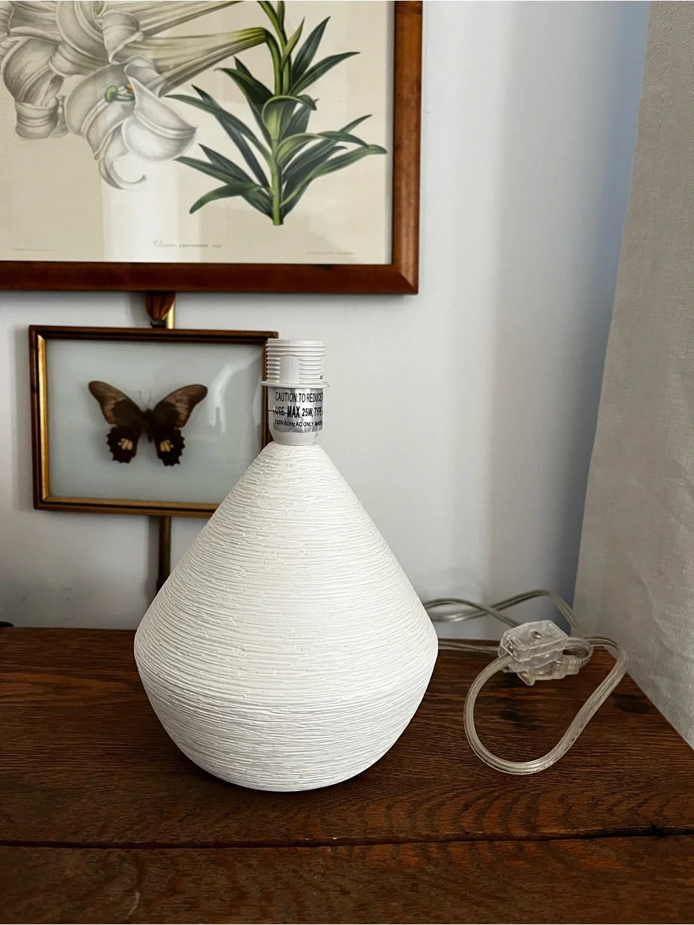 White Textured Ceramic Table Lamp Base - Amy Berry Home